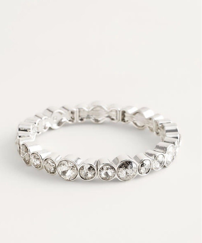 Chico’s Silver Pave Stretch Tennis Bracelet
