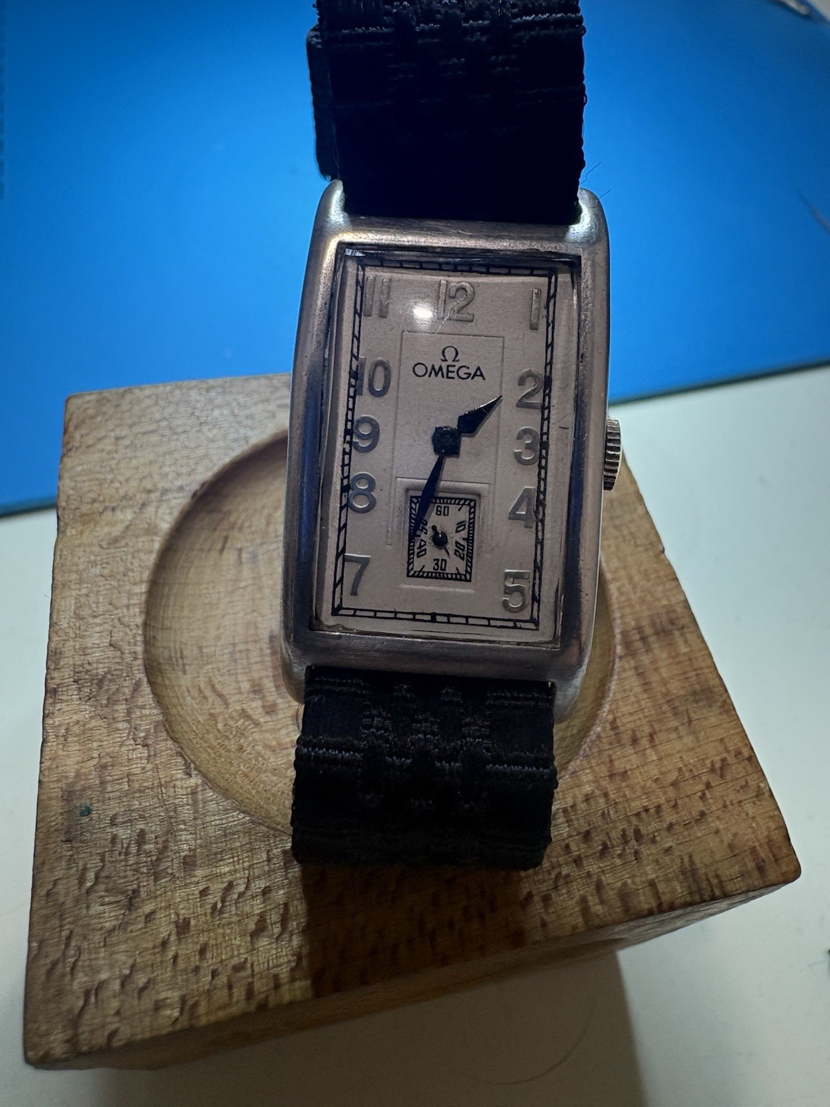 Vintage 1935 Omega Tank 20f 17Jewel Men’s Mechanical Wristwatch Silver Case