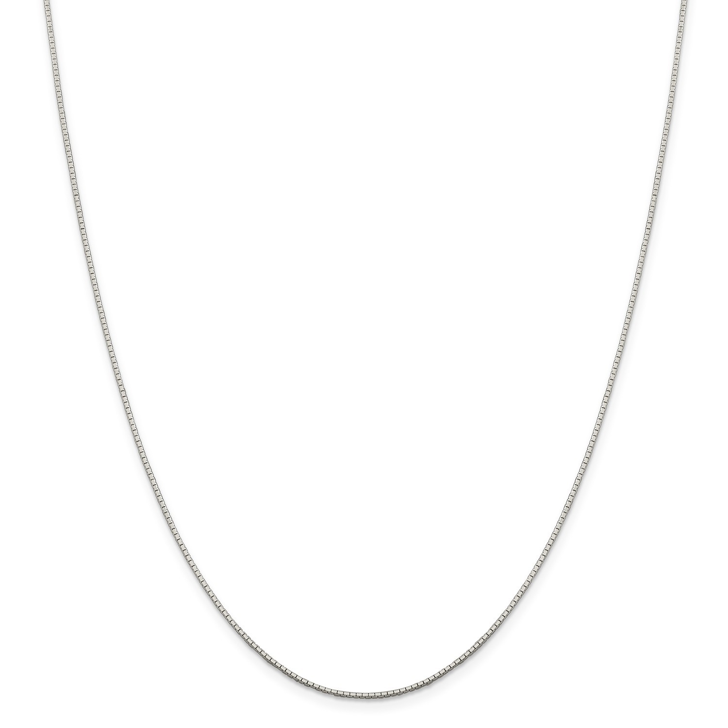 Sterling Silver 0.90mm 8 Sided D/C Mirror Box Chain w/ Spring Ring 16″ – 24″
