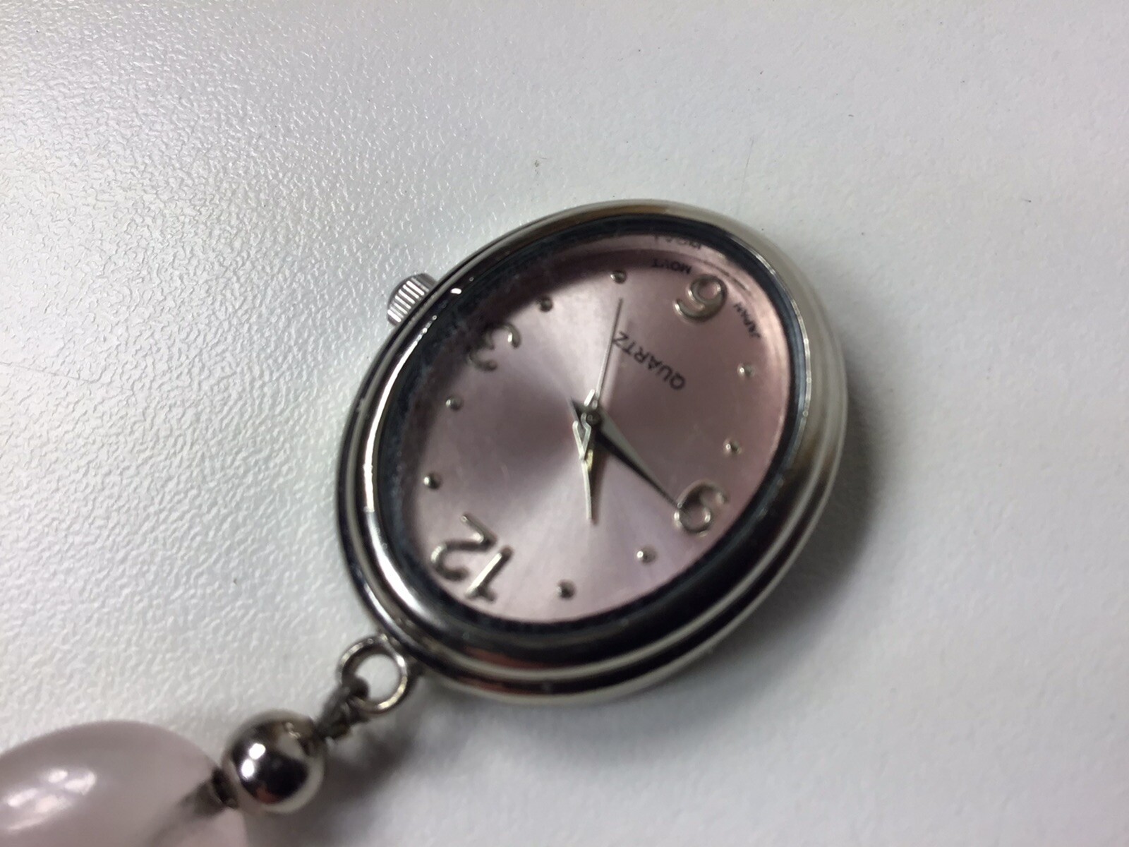 Love Amour Watch Rose Quartz Keychain Gemstone Hanging Lobster Clasp New Battery