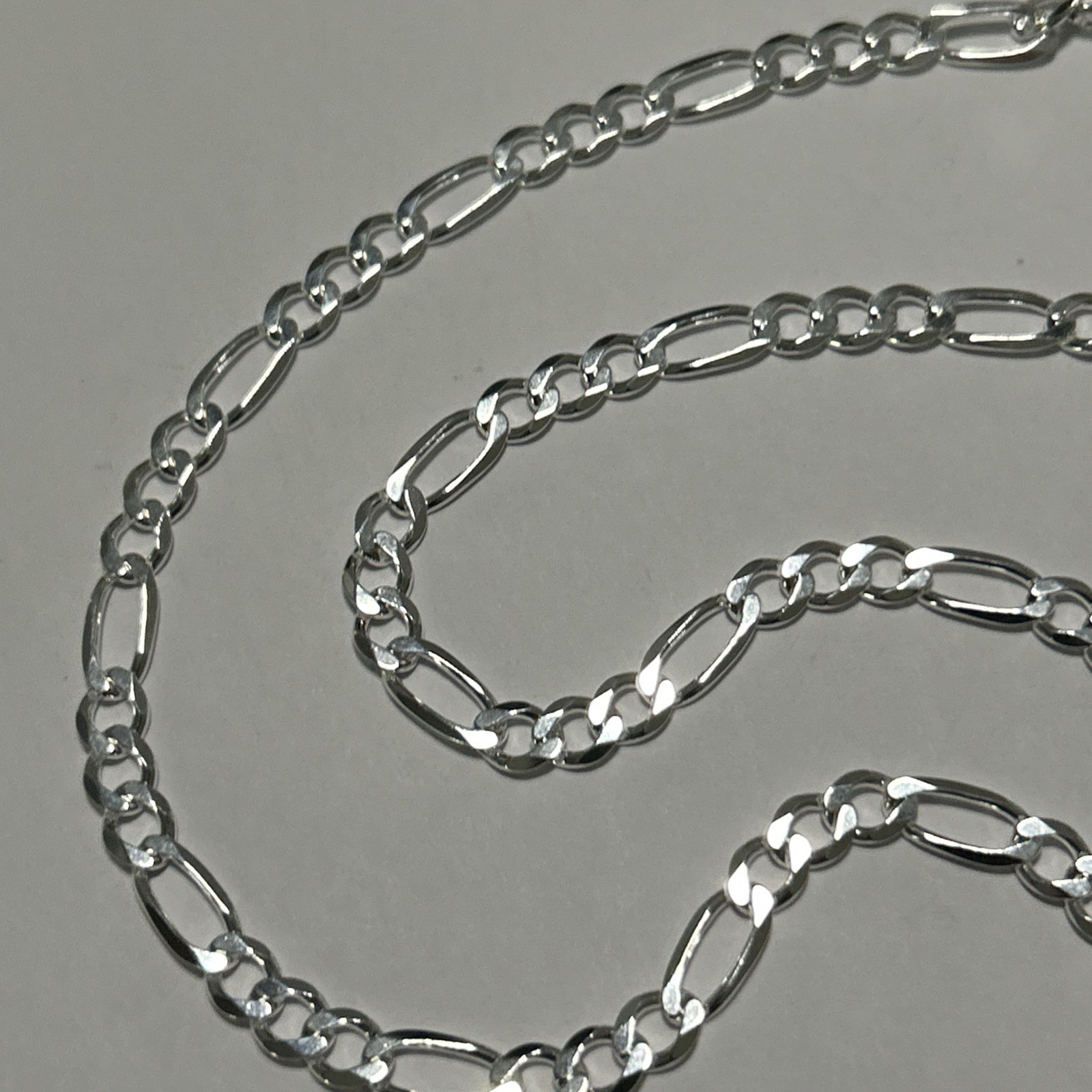 925 Sterling Silver Figaro Chain 5mm Necklace Italy 22” Long 15.5grams SOLID NEW