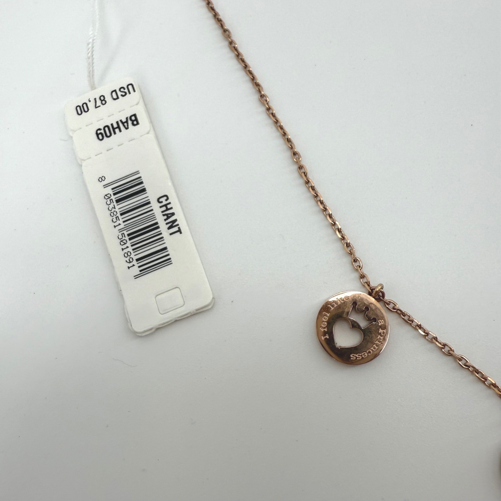 Brosway Chant Rose Gold Necklace with Love Charm Accents BAH09 NEW