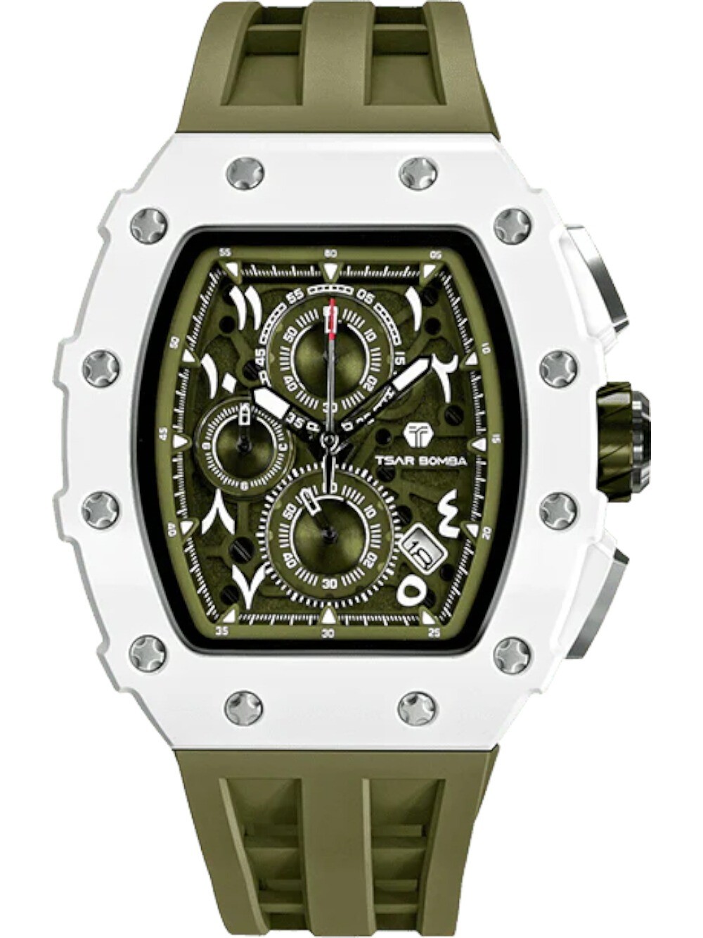 Tsar Bomba TB8204QA-03 Mens Watch Elemental Bioceramic Chronograph 43mm 5ATM