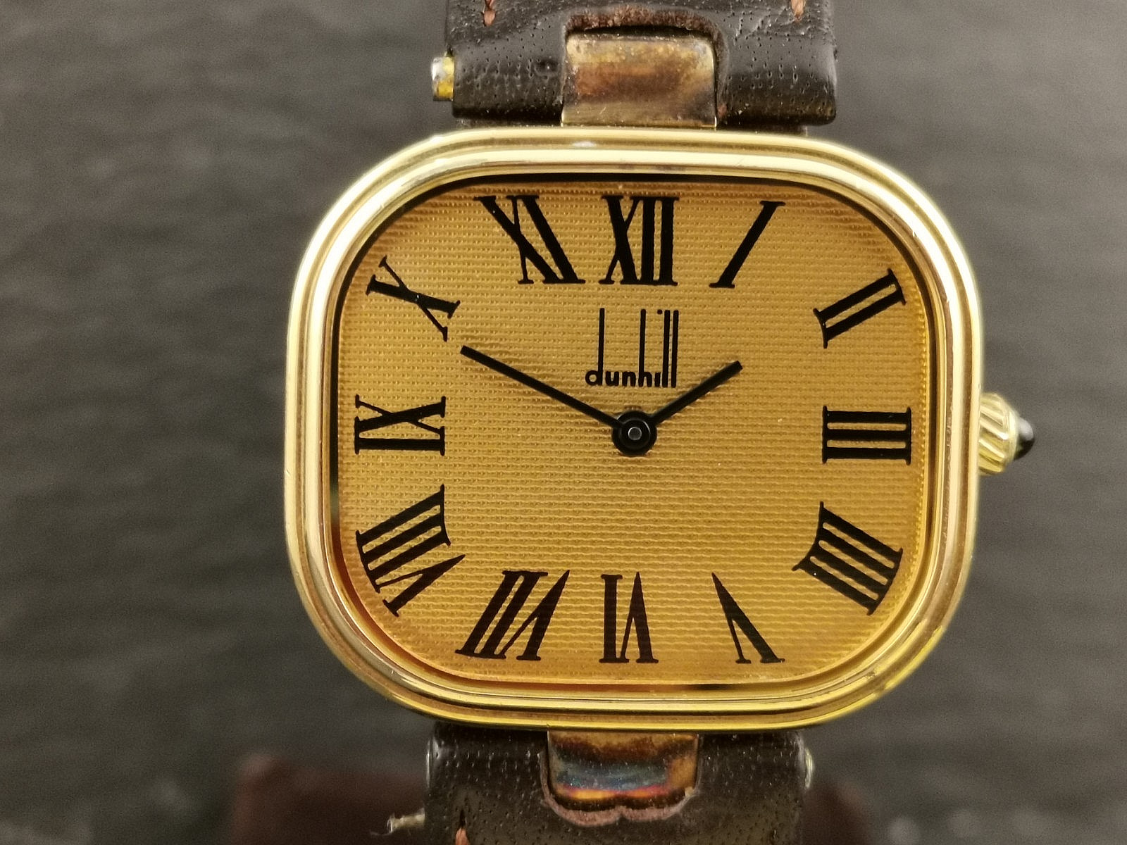Men’s Dunhill Quartz Watch – Gold on Solid Silver. Harrords. Box and Papers 1982