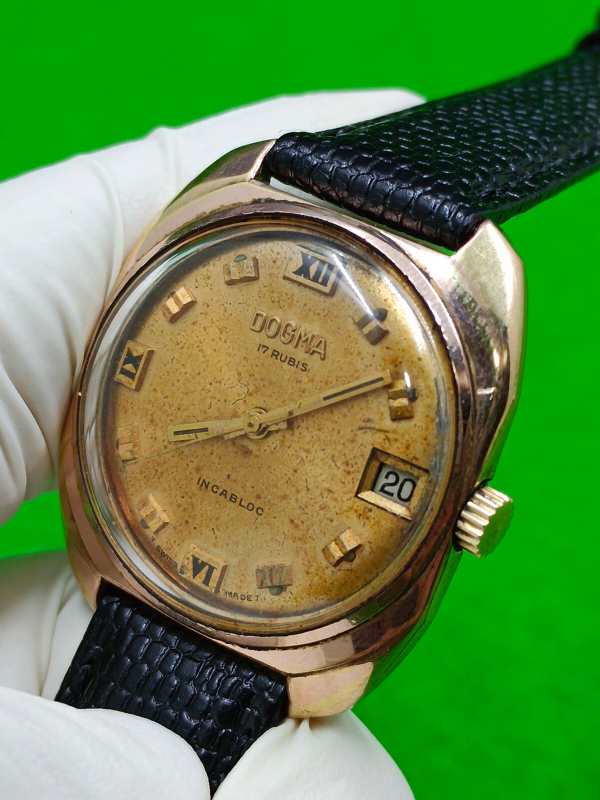 DOGMA watch INCABLOC 17 Jewels Mechanical Manual Date Indicator