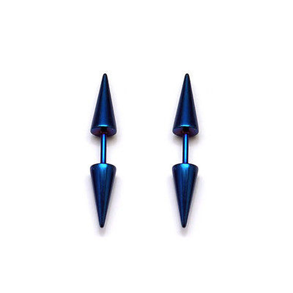 2Pcs New Fashion Punk Earrings Stainless Steel Rivet Spike Ear Studs Earring US