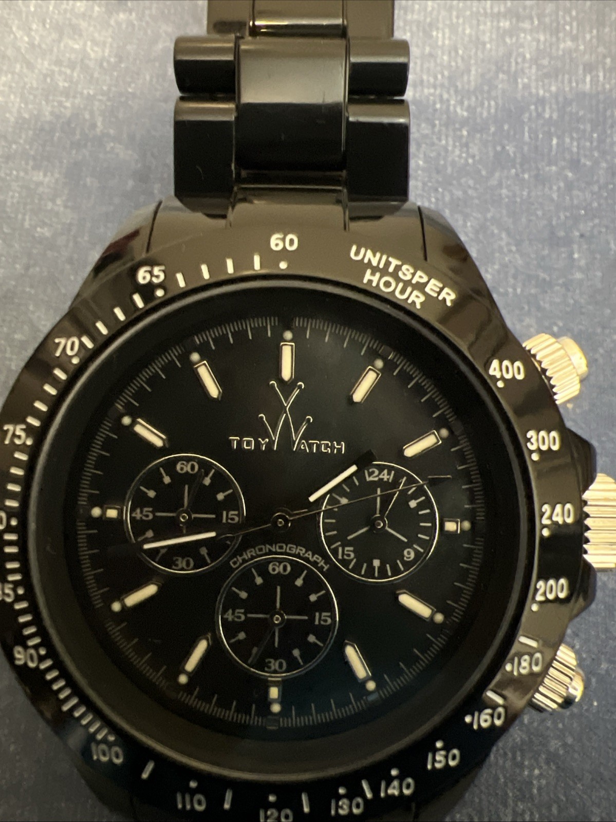 ToyWatch BLACK CHRONO ME13BL Aluminum Chronograph Unisex Fashion Watch
