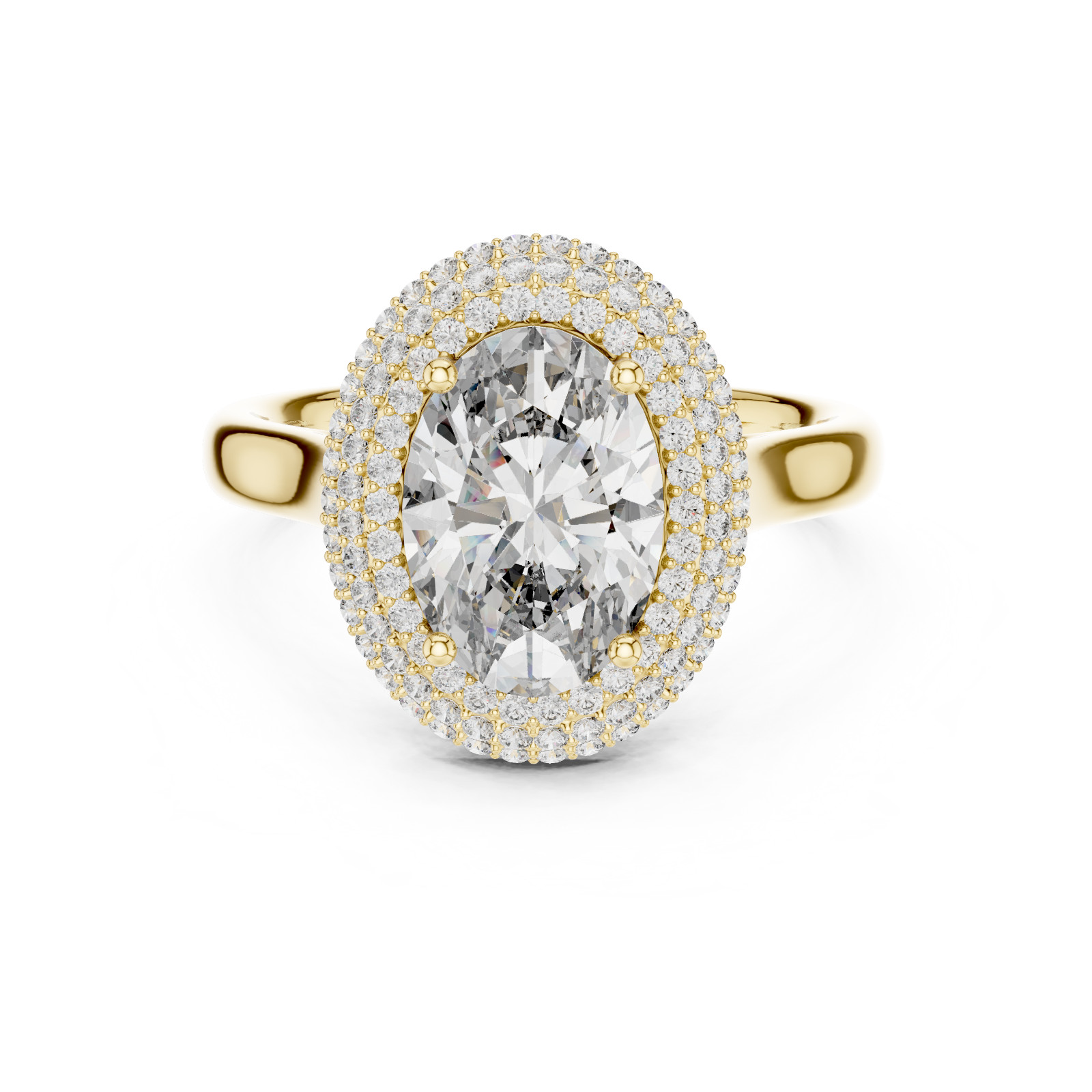 Hidden Halo 2.50 CT Oval Lab Grown Diamond Double Halo Engagement Ring
