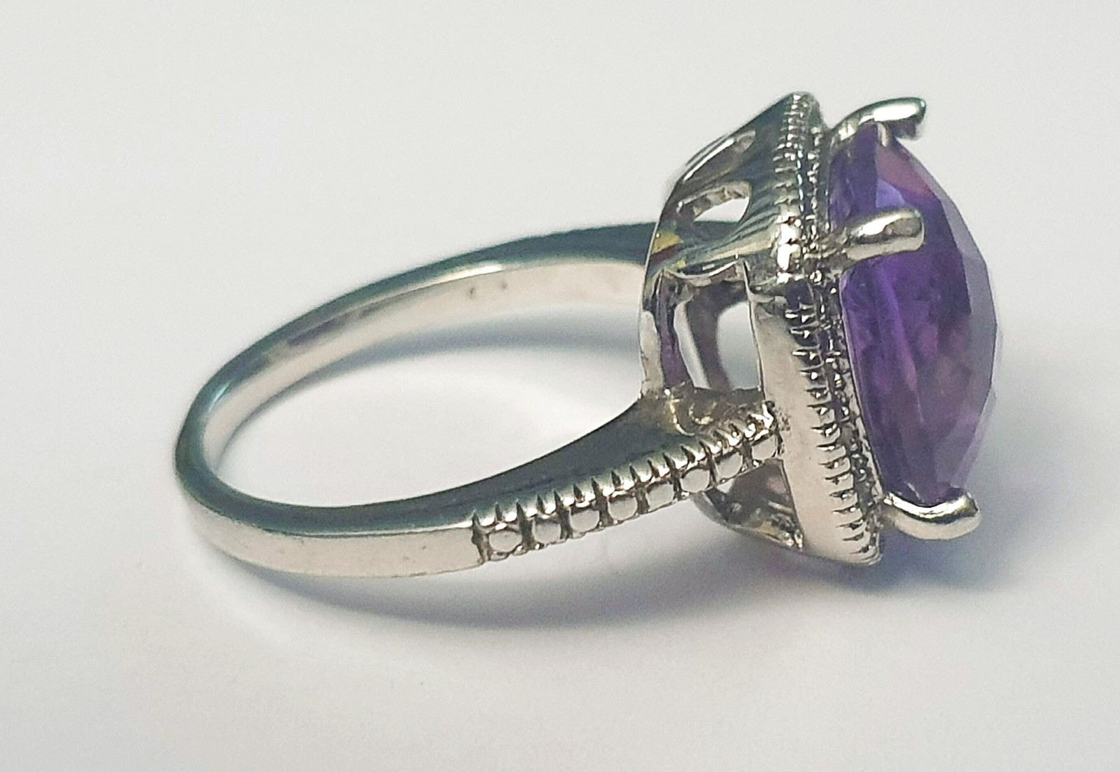 Brilliant Victoria Townsend Amethyst & Diamond 925 Sterling Silver SIZE 7 Ring