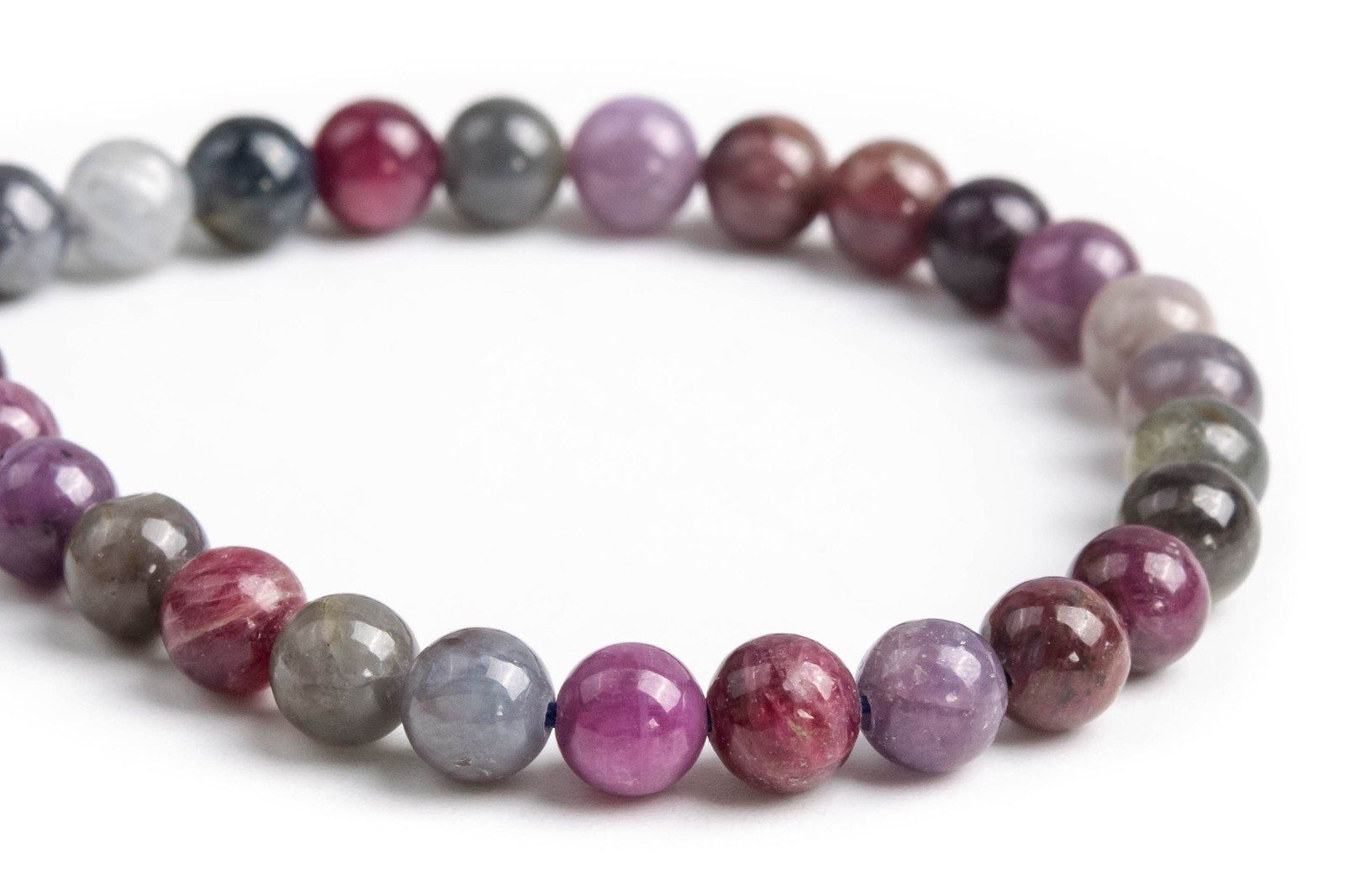 Multicolor Ruby Sapphire Beads Natural AA Gemstone Round Loose Beads 5MM 6MM