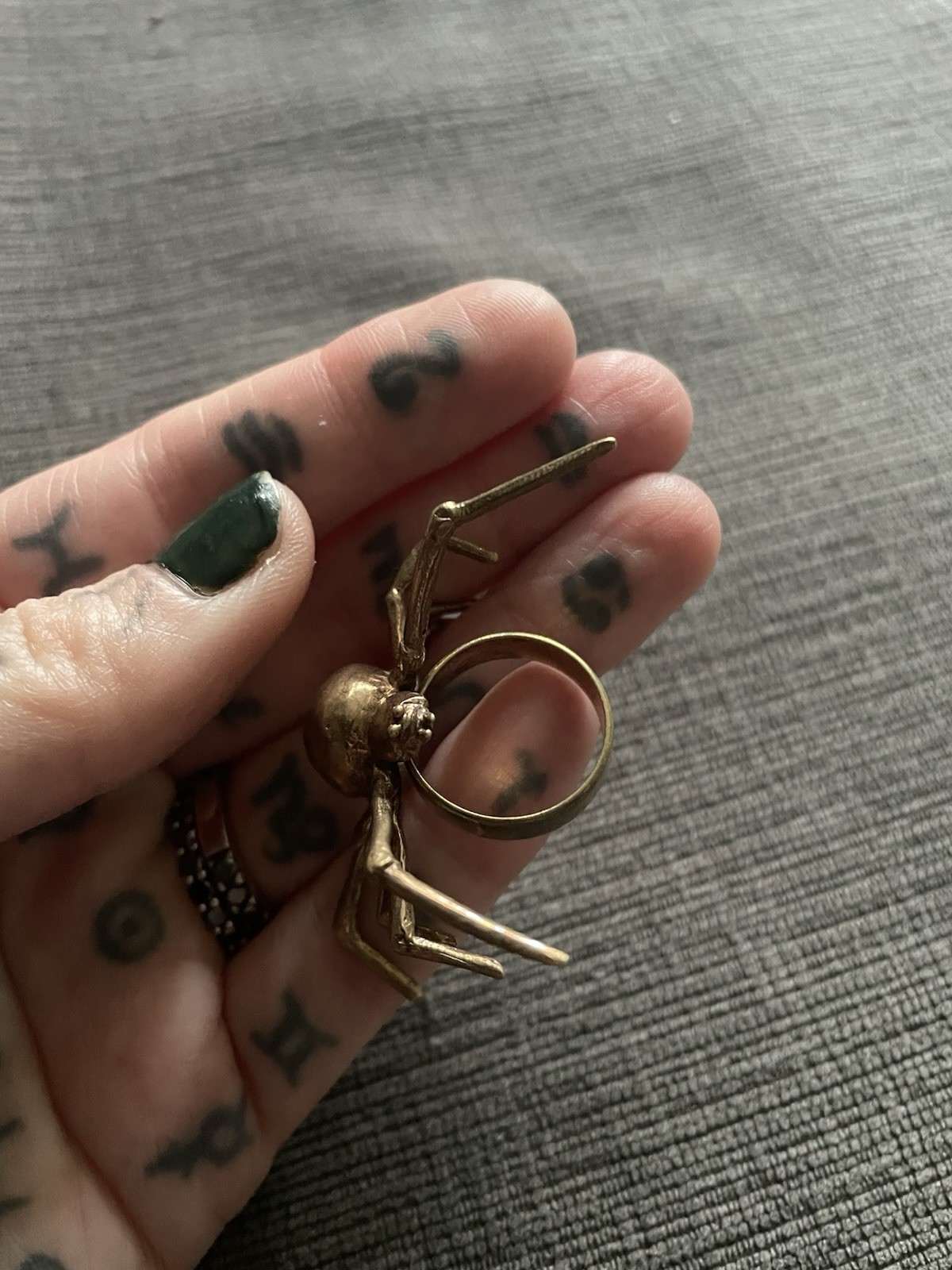 Solid Brass Spider Ring