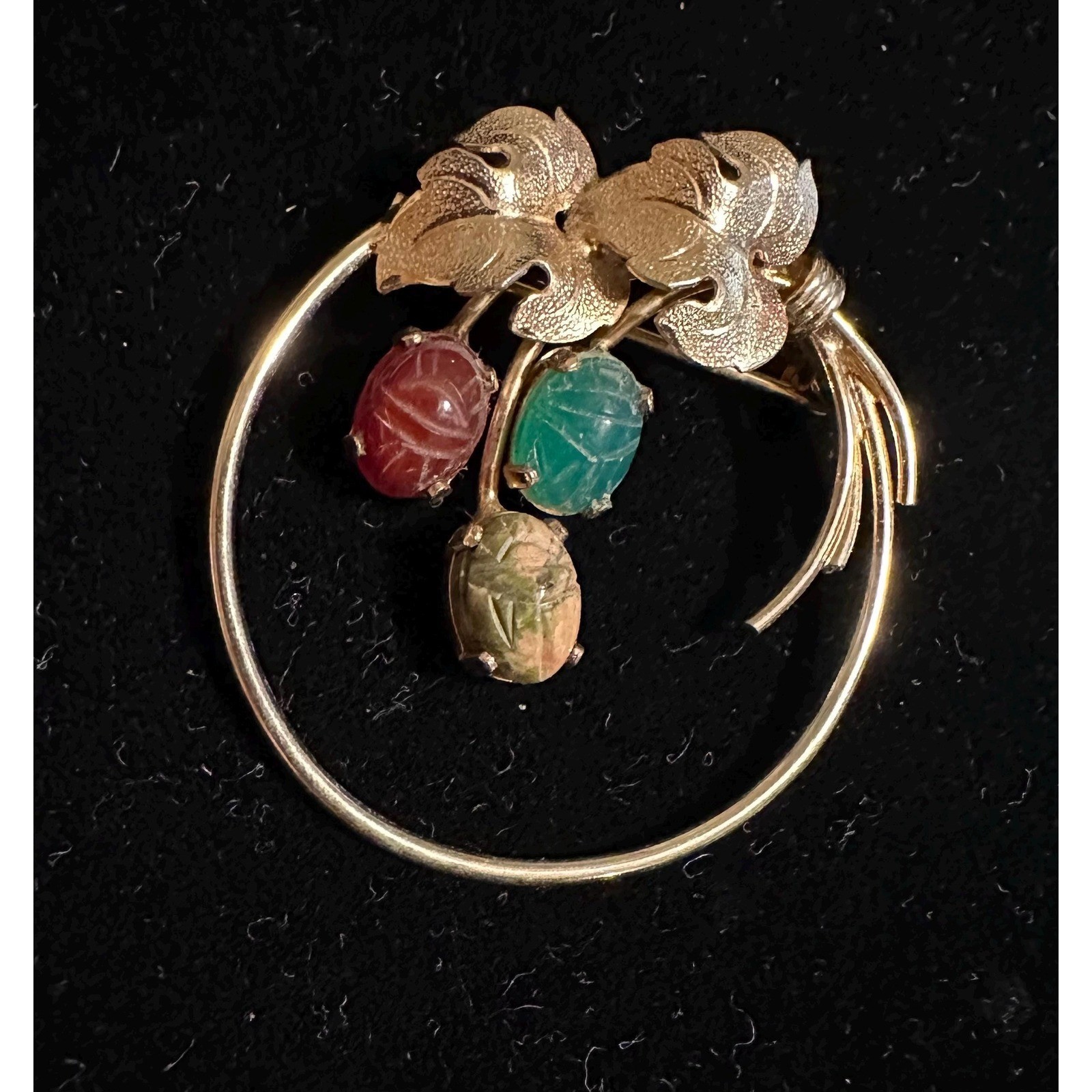 Vintage Burt Cassell Scarab Gold Filled Pin