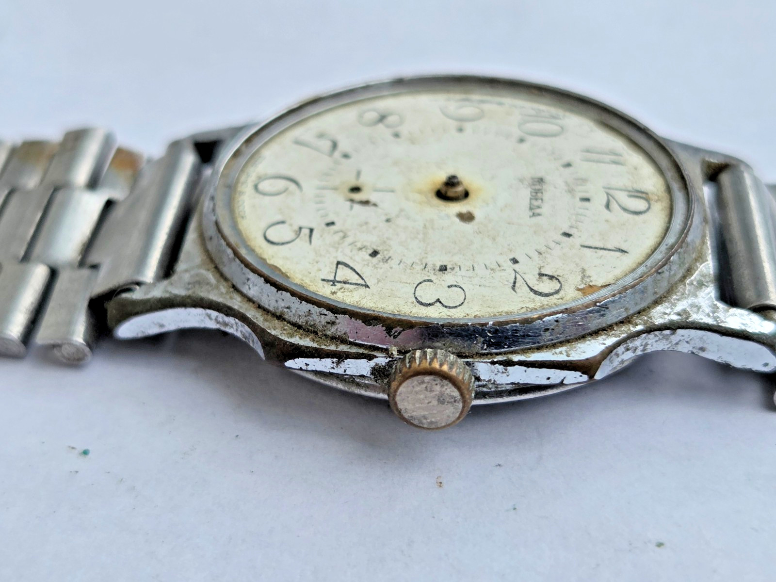 Russian Wristwatch Watch Pobeda , Victory . Made in USSR . Not working for parts