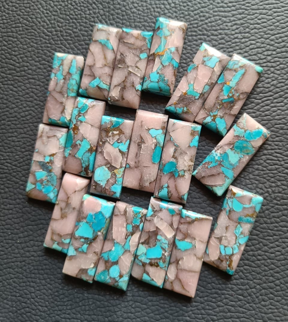 12X30MM Oyster Copper Turquoise Octagon Cabochon Loose Gemstone Wholesale Lot
