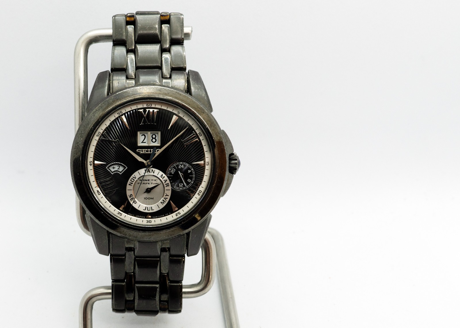 Seiko Premier Kinetic Perpetual Big Date Black Sapphire 7D48-0AM0| New Cap & Kit