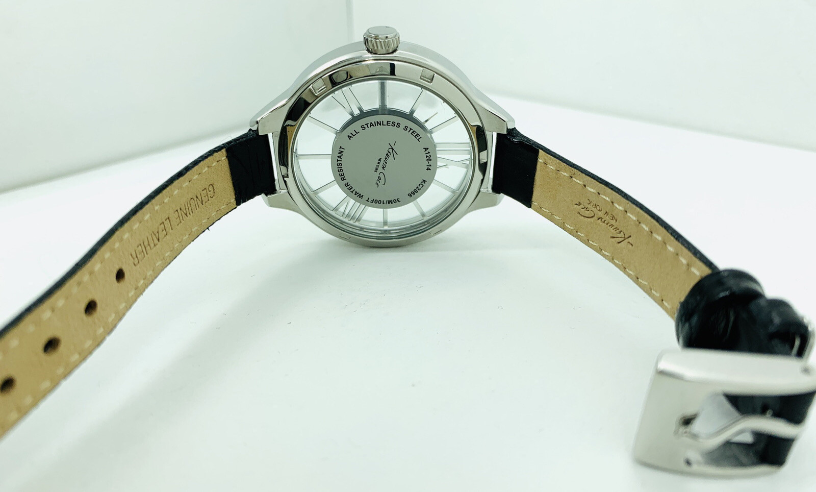 Kenneth Cole Women’s KC2866 Transparent Round See-Through Dial Watch 10018853
