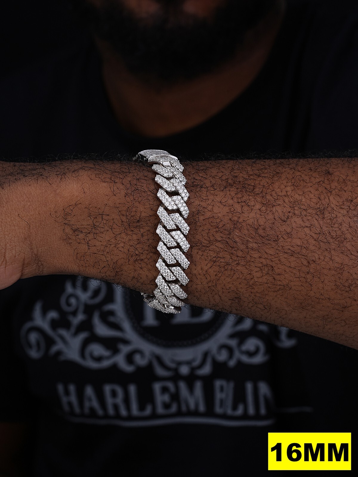 MOISSANITE Real Miami Cuban Link Prong Bracelet Iced Solid 925 Sterling Silver