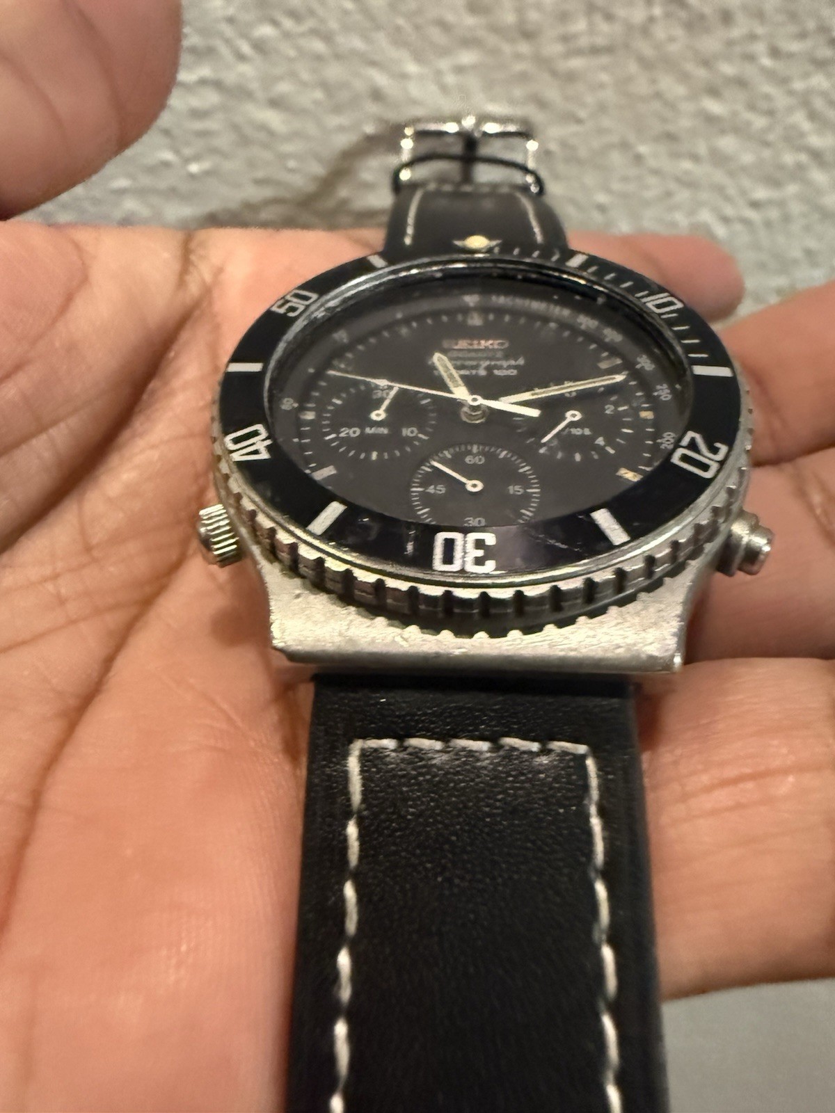 Seiko Sports 100 Men’s Black Watch – 7A28-7049