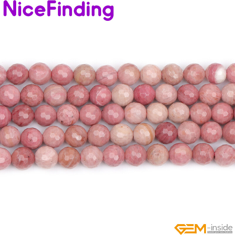 Natural Smooth Faceted Rhodonite Stone Beads For Jewelry Making 6,8,10,12,14mm