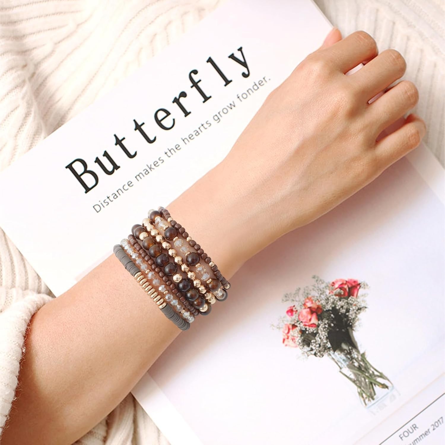 Vibrant Elastic Beach Bracelets for Women – Colorful Layering Jewelry Set