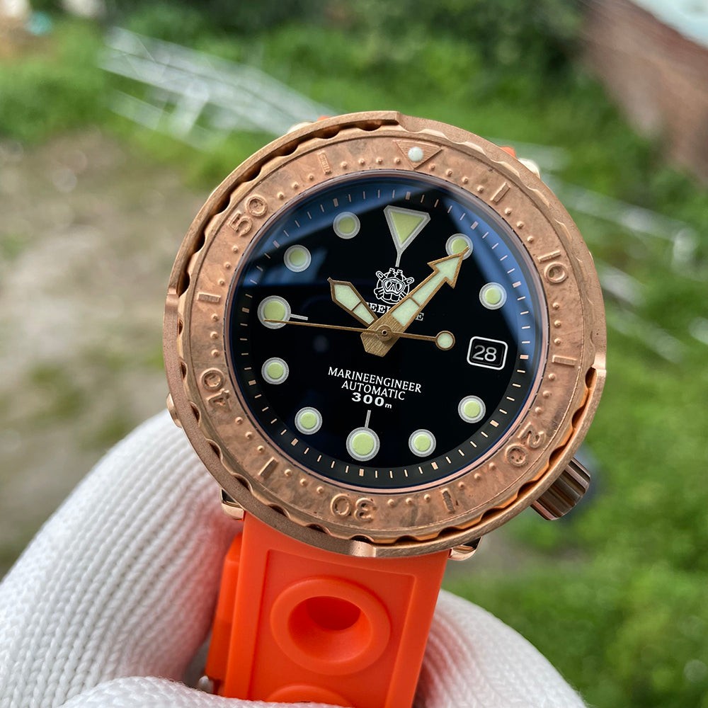 STEELDIVE SD1975S Mens Bronze 47.5mm 300M Automatic Dive Watch NH35 Swiss