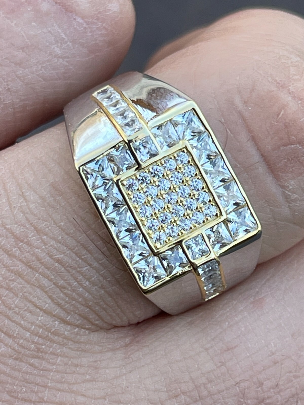 Mens Real 925 Sterling Silver Size 6 7 8 9 10 11 12 Iced Micropave Pinky RING