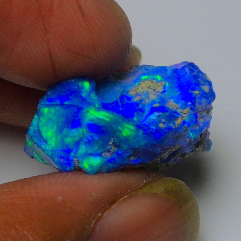Blue Opal Rough 10.00 Carats, Smoked Ethiopian Welo Opal Rough, Fire Opal Rough