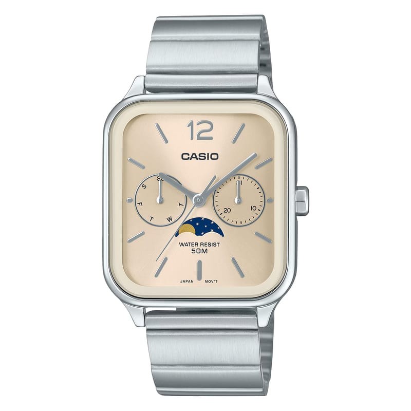 Casio Analog MTP-M305D-9AV Moonphase Quartz Men’s Watch Stainless Steel