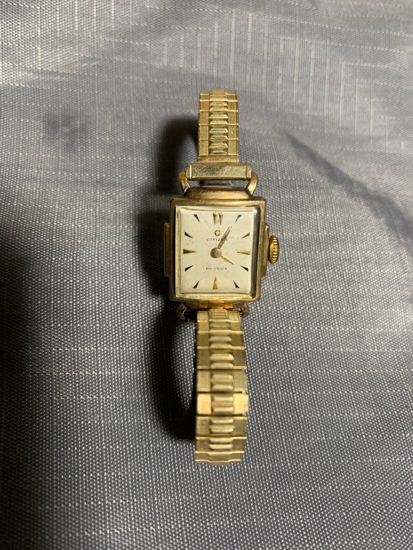 CITIZEN Manual Watch Square Gold Color