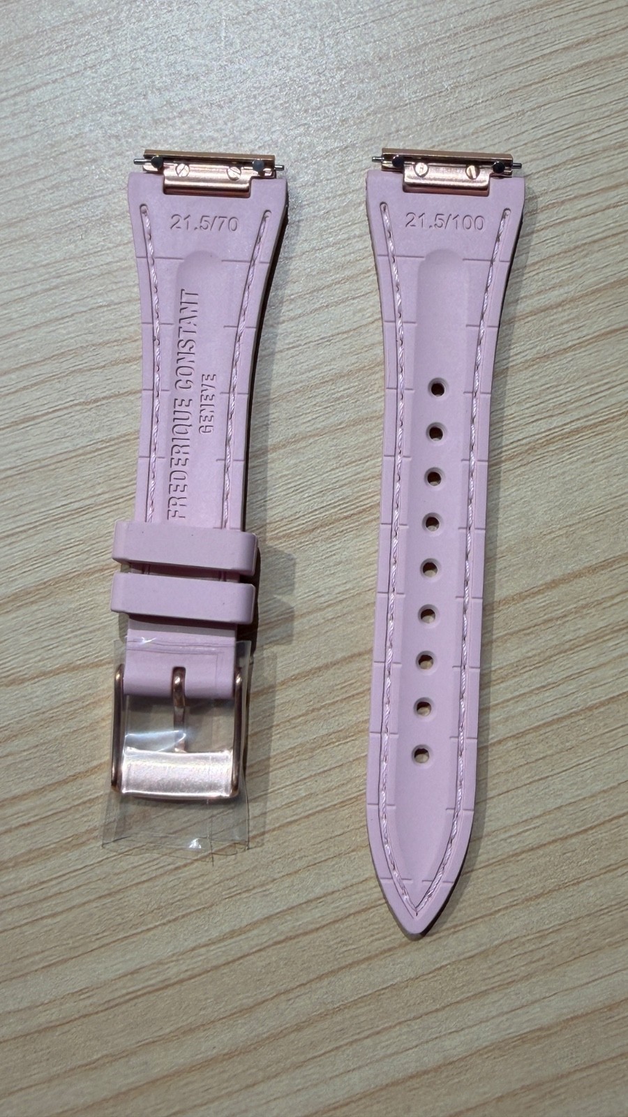 21.5mm genue frederique constant pink rubber band fc-310vd2nh2b