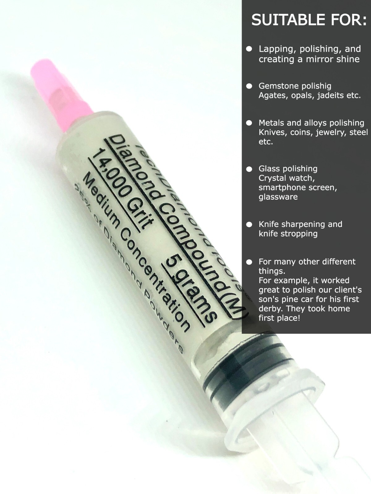 Polishing Lapidary Diamond Paste Compound 14,000 (M) Grit 5 Gram (USA MADE)