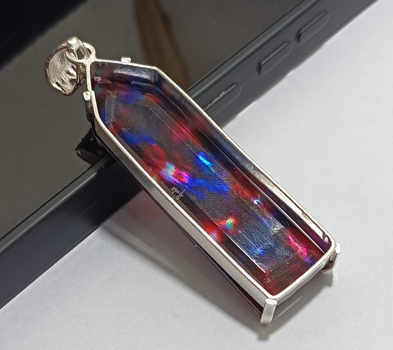 81.30 Ct Natural Ammolite 925 Solid Silver Colorful LOOSE Pendant A+ Gemstone