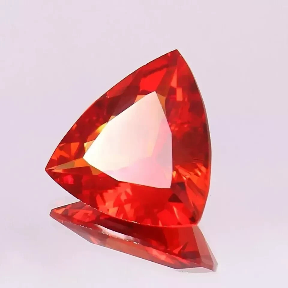 Flawless Mexican Fire Opal Red Orange 15 Ct Natural Loose Gemstone Trillion Cut