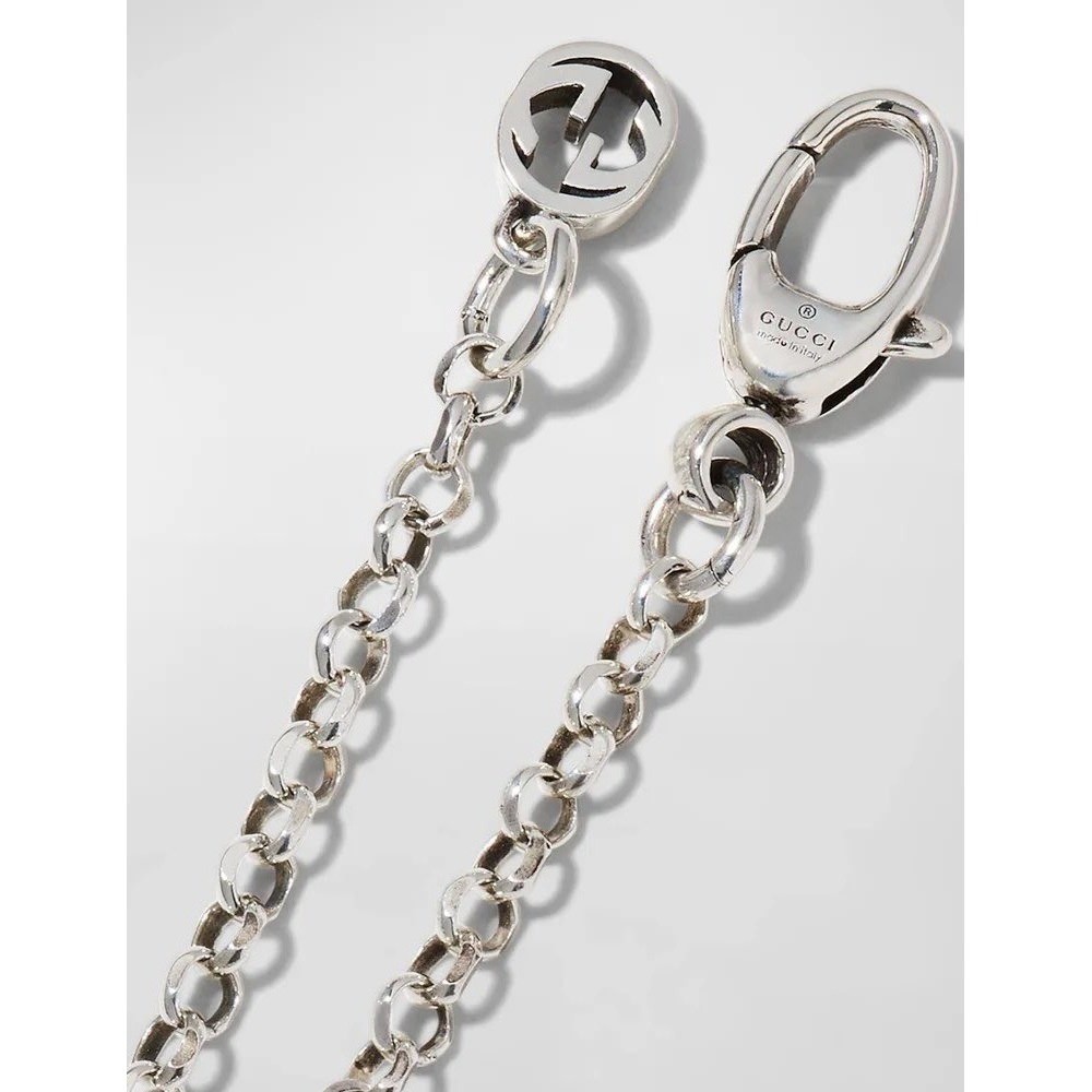 Authentic Gucci Double G Marmont Key Charm Bracelet 925 Silver Made in Italy NEW