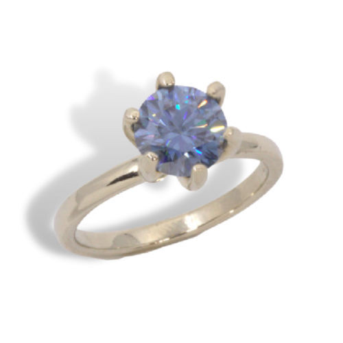 Sterling (5mm-8mm) Round Solitaire 6-Prong Premium Ring Mounting Size 6,7,8