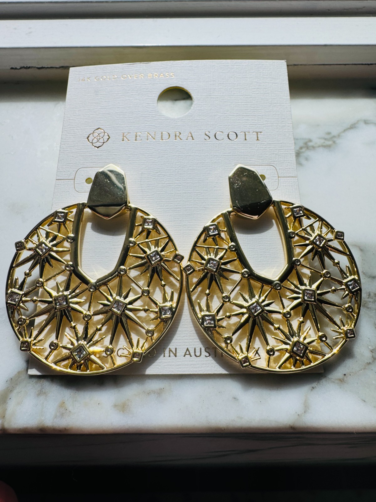 Kendra Scott 14K Gold over Brass Nova Statement Earrings *NWT* (Retired Style)