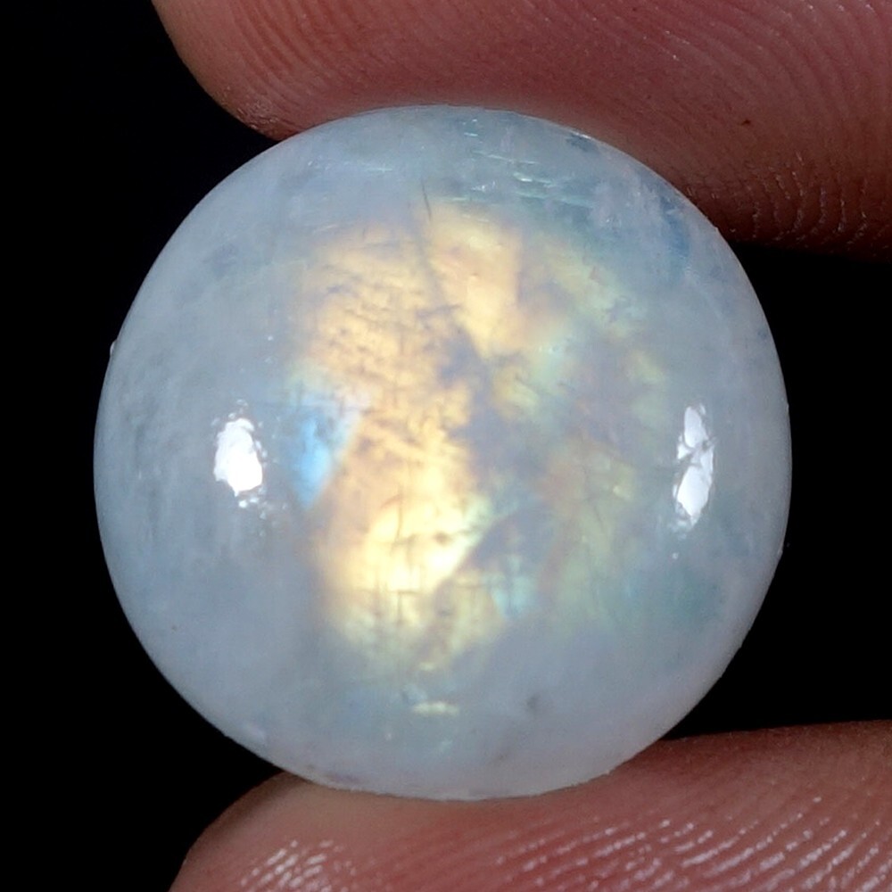 20.05 Cts Natural Blue Rainbow Moonstone Facet Cabochon Specimen jewelry makin