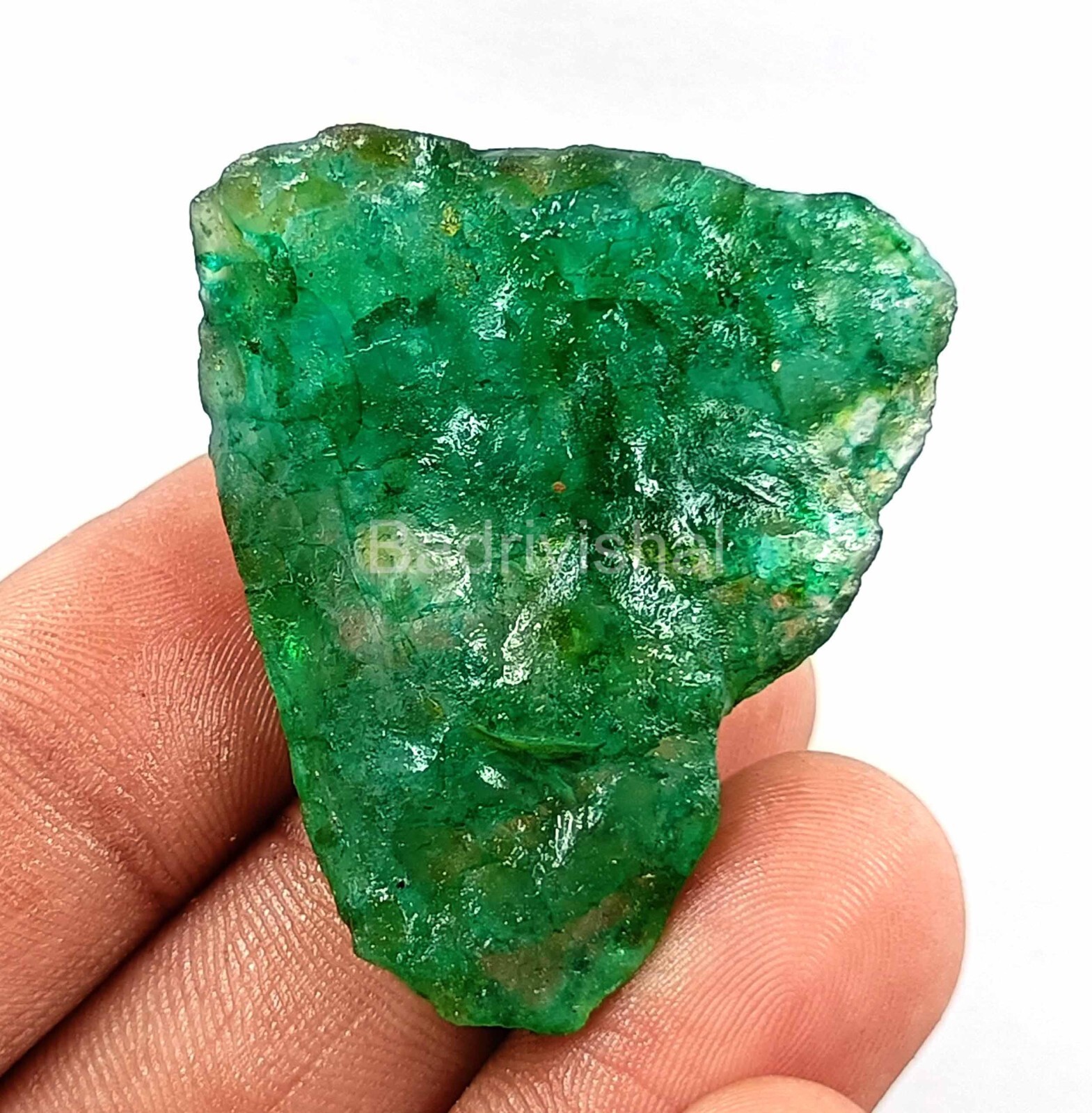 82 Ct Natural Colombia Rough Green Emerald Certified (Color Dyed) Gemstone EKT