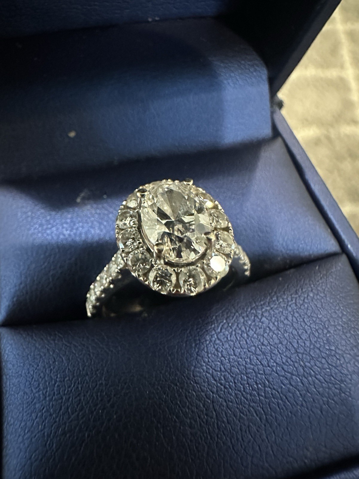 Engagement Ring – 1.97 ctw – 14k White Gold – Lab Created and Natural Diamonds
