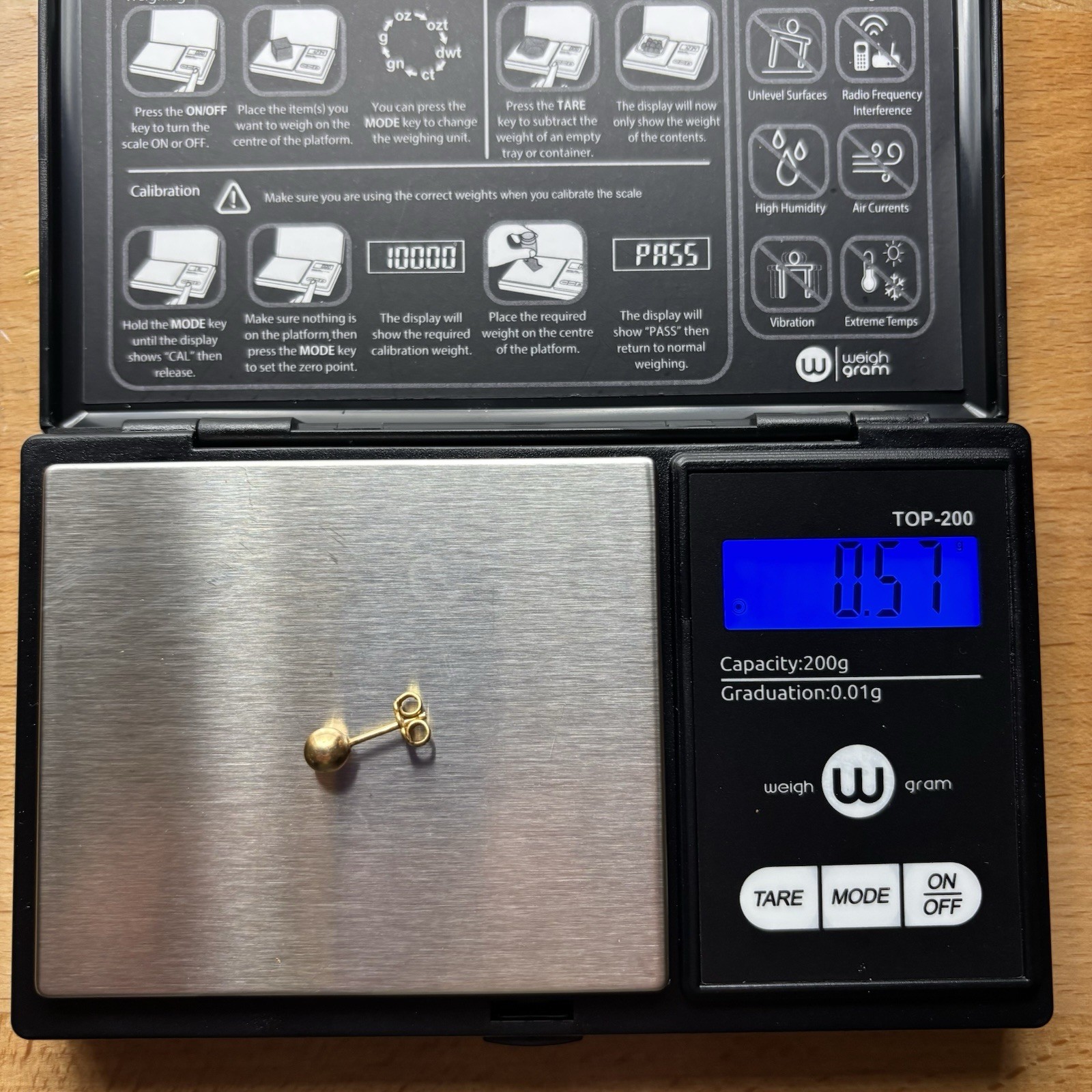 14kt Yellow Gold Scrap 0.57g Earring Stud + Back