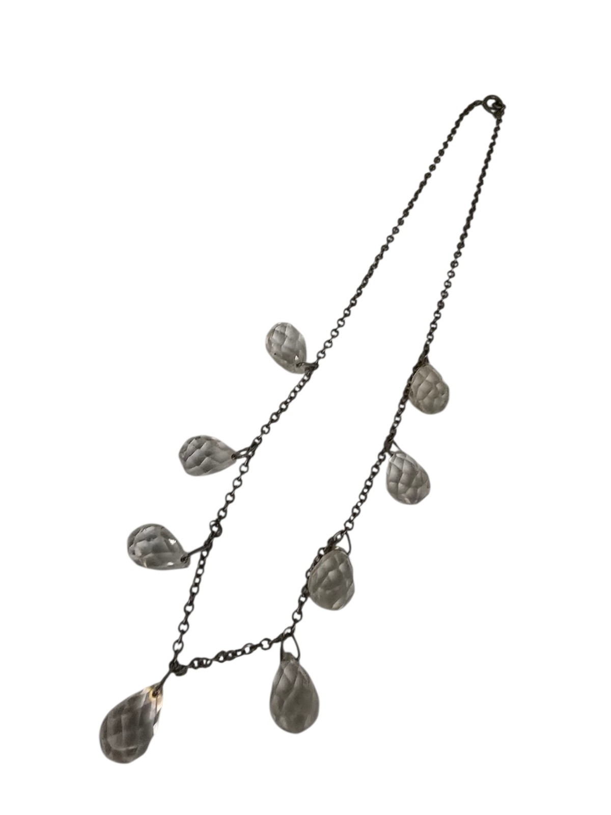 Art Deco Clear Crystal Briolette Necklace (A8755)