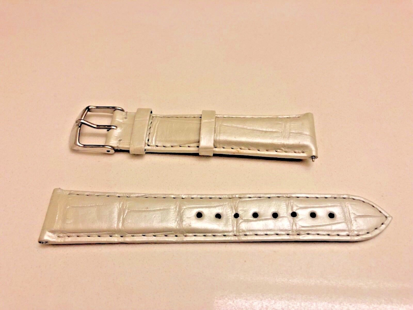 MICHELE PEARL WHITE ALLIGATOR DECO SEREIN CSX33 16mm WATCH STRAP – FRANCE