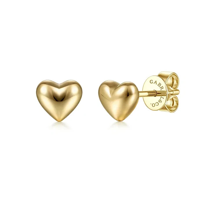 Gabriel & Co. 14K Yellow Gold Heart Plain Earrings