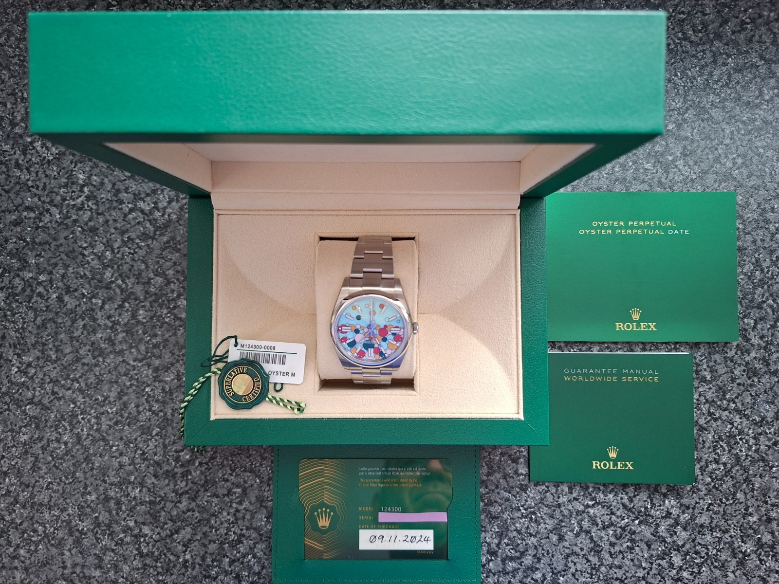 Rolex Genuine Oyster Perpetual 41 Celebration Dial Full Set in Stickers