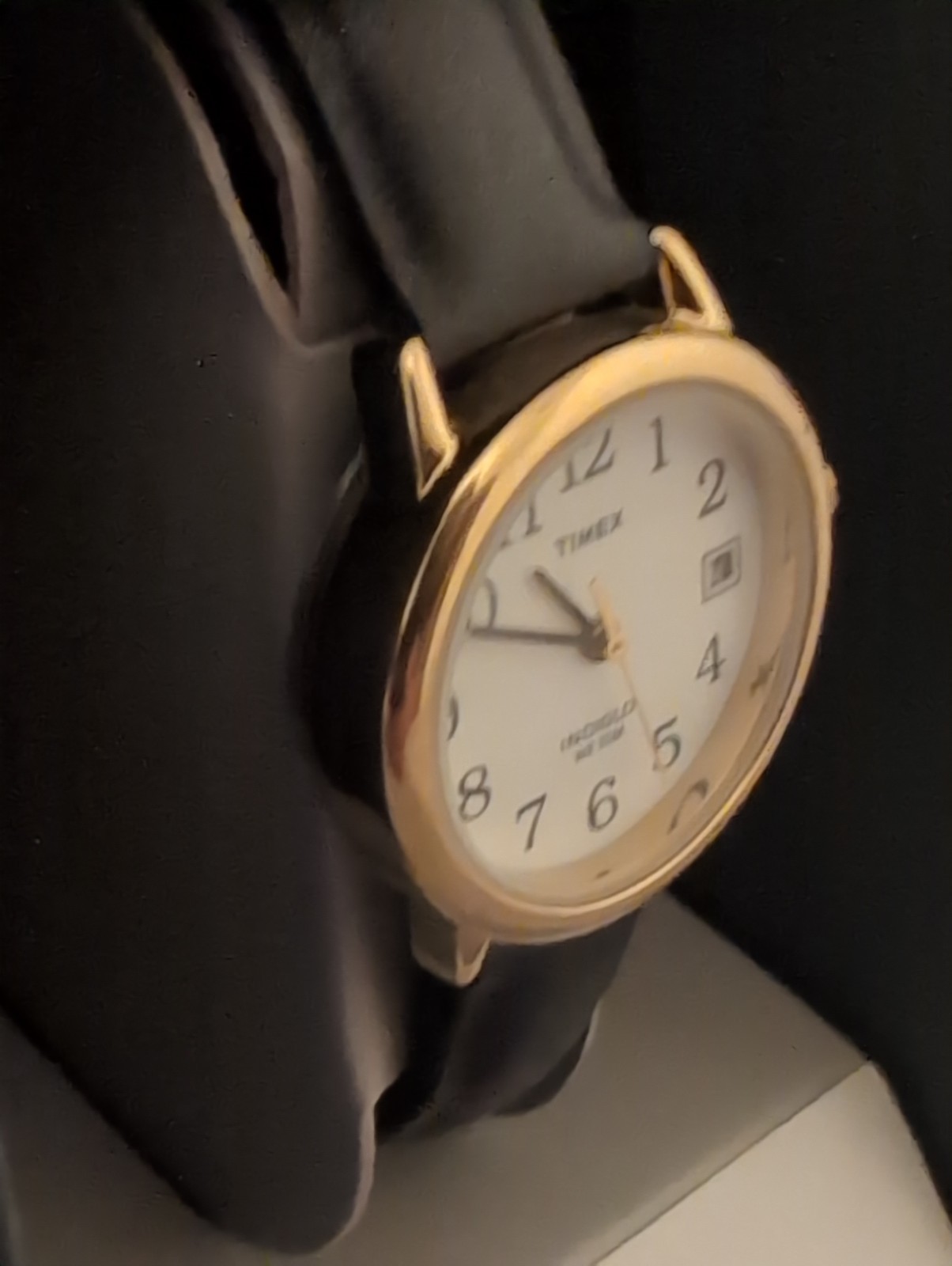 Timex® Women’s Leather Watch Gold and Black Leather – T2H341- New!!