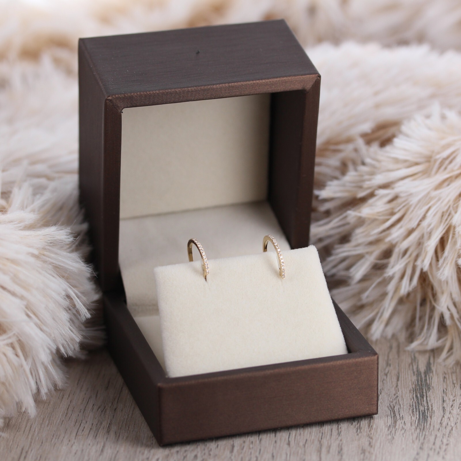 Diamond Huggies, 14kt Yellow / White Gold, Fine Jewelry, 14mm Diamond Earrings