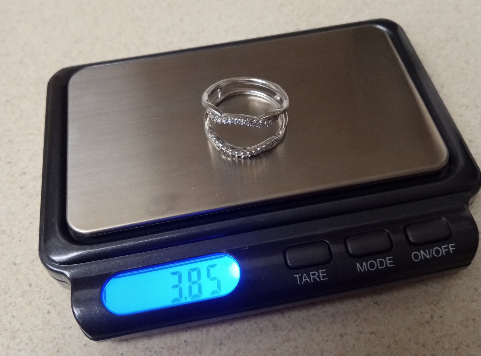 14K White Gold Diamond Enhancer Ring Guard Band… Size 7… 3.85 Grams