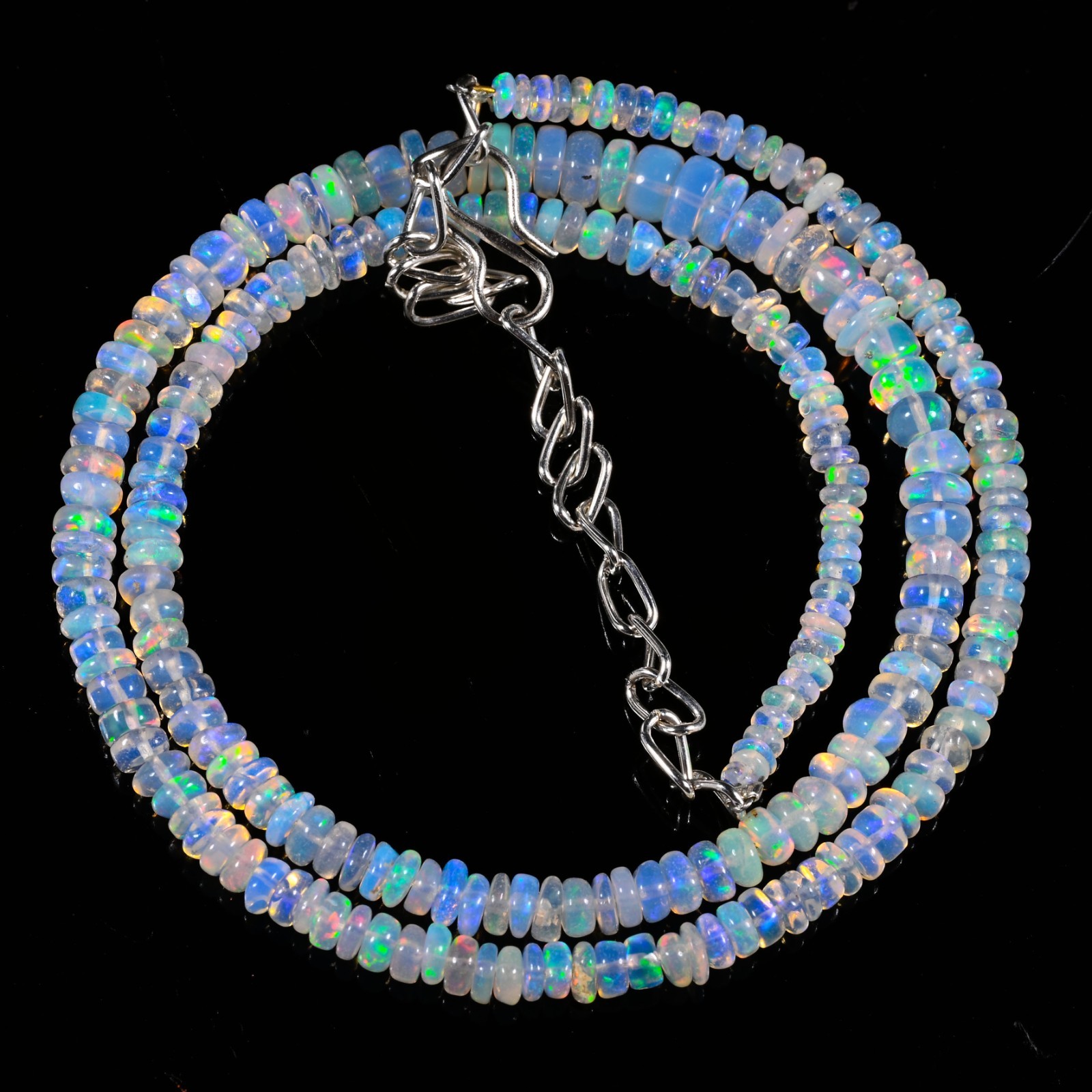 16 Inch Natural Ethiopian Opal Beads Necklace 3 to 5 mm Fire Opal Loose Gemstone