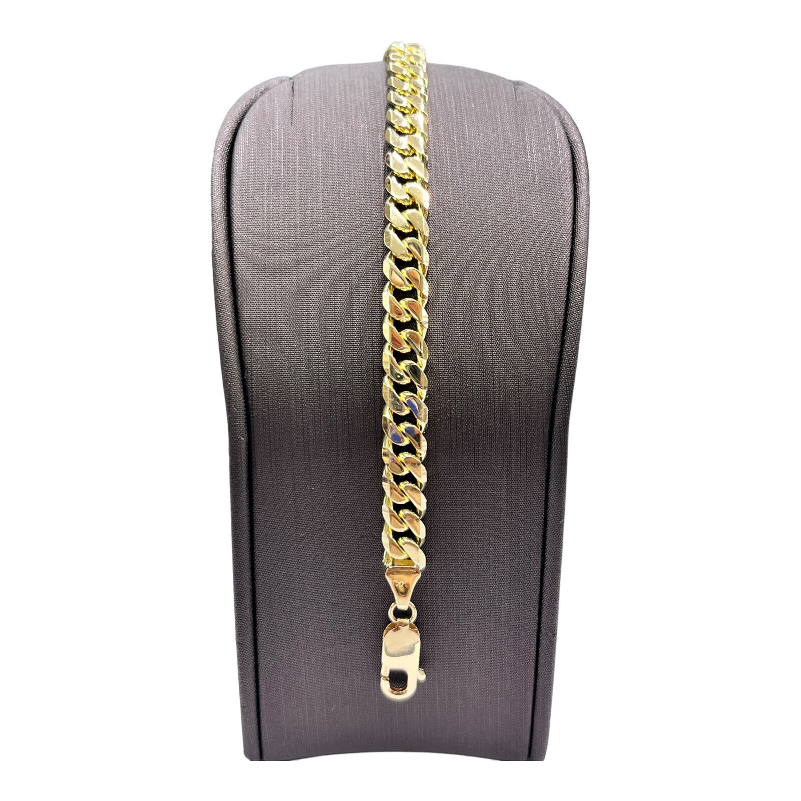 18ct 18k Yellow Gold Curb Cuban Link Bracelet 38.42 Grams 23cm 7mm Wide. New