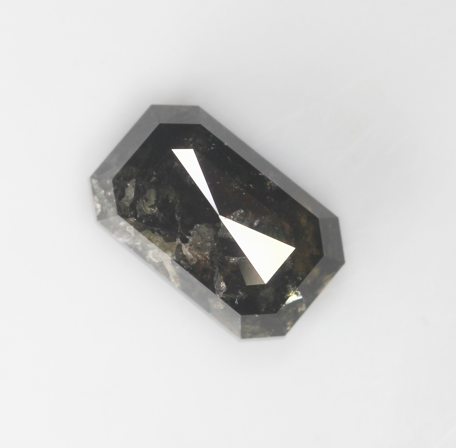 5.59 Ct Natural Loose Emerald Diamond Grey Color Emerald Shape Rustic Diamond